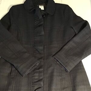 Old Navy Women's Navy and Black Wool Blend Trench Coat